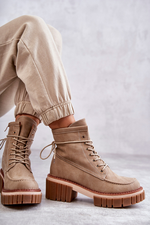 Dámské módní teplé boty Béžove Gerda