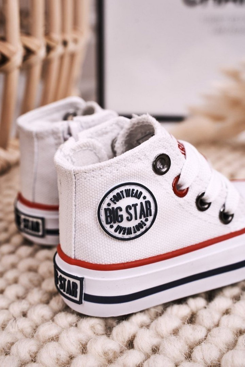 Dětské Tenisky Vysoké Se Zipem BIG STAR HH374083 Bílé