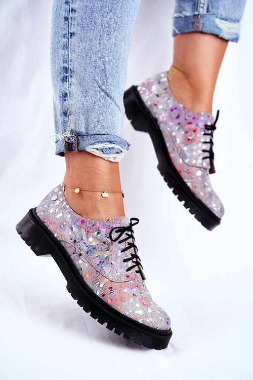 Dámské Boty Oxfords šedá Kůže Maciejka 04087-13