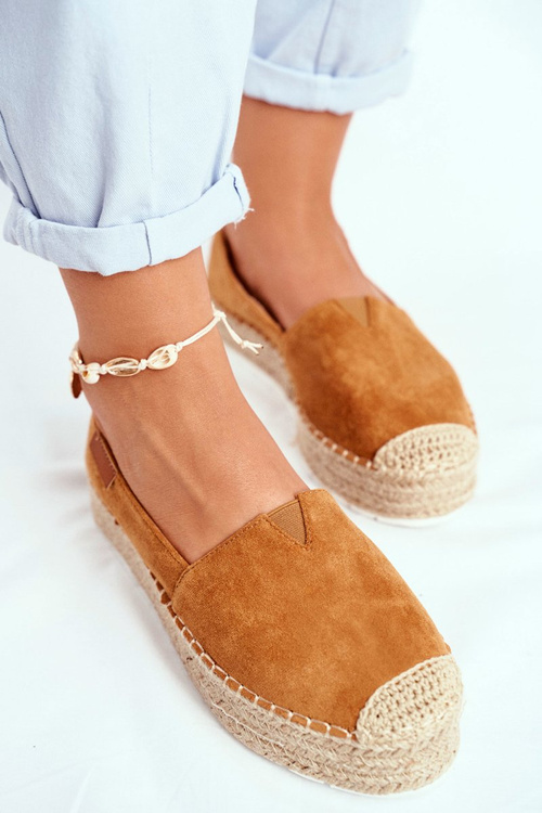 Ženské espadrilly na platforme Camel La Playa Linen