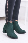 Dámské zelené kožené kotníkové boty Nicole