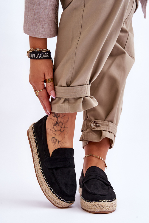Dámské semišové espadrilky Černá Keyla