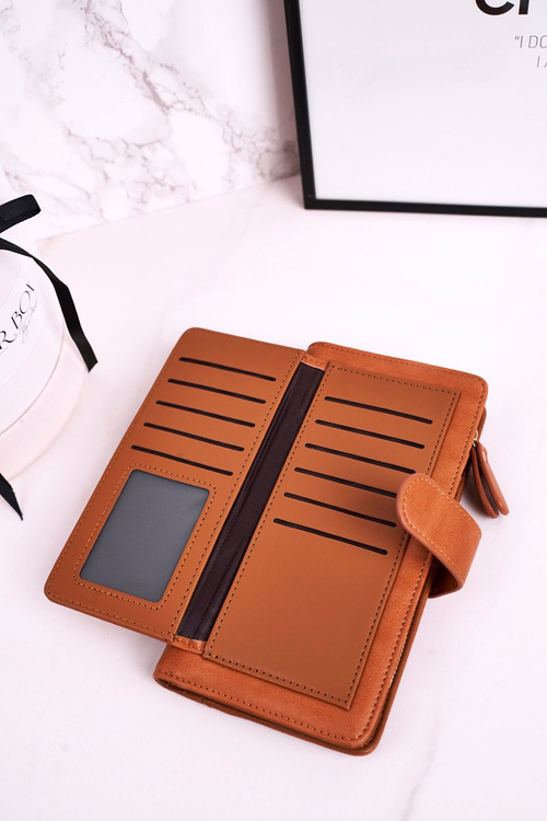 Velká Dámská Peněženka S Extra Prostorem Pro Karty Hnědá
