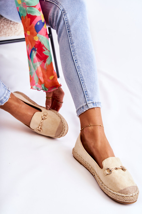 Klasický sklz -v dámskej béžovej Oresa espadrilles