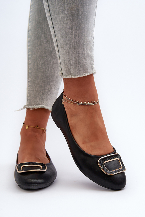 Baleríny S Ozdobou Z Ekokože Černé Enicoria