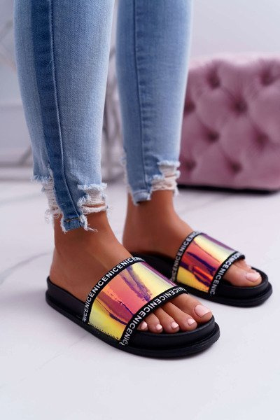 Dámské nazouváky růžové duhově Nerdo