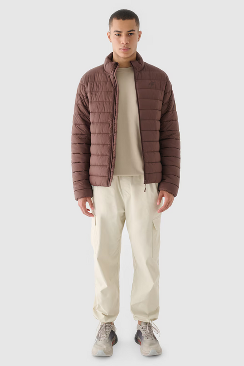 Pánska Puchová Bunda So Syntetickou Výplňou Hnedá 4F 4FWAW24TDJAM483-80S