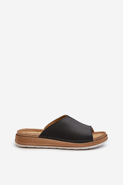 Pohodlné Dámske Papuče Z Ekokože Inblu GS0003I1 Čierne