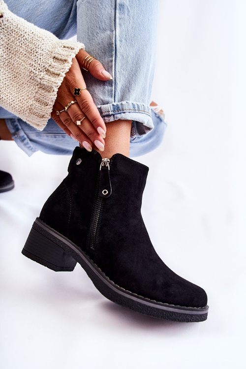 Čierne topánky Lauisa Suede topánky na nízkej úrovni