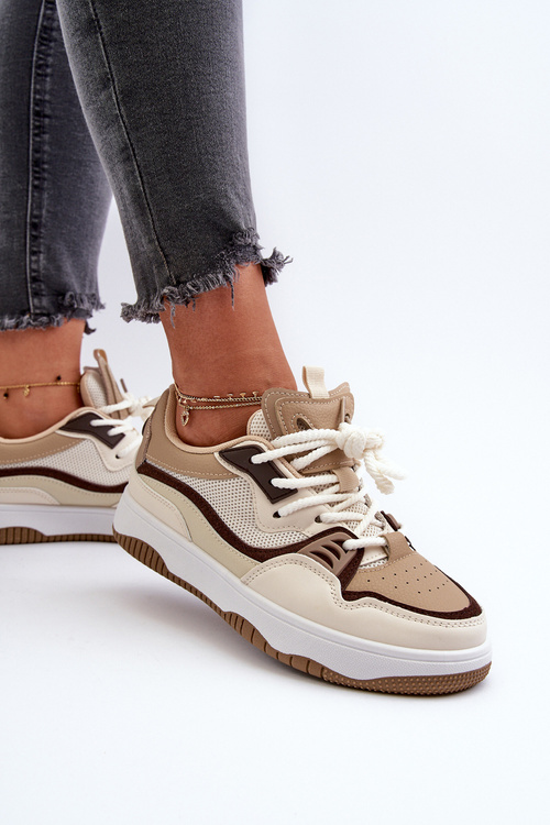 Dámske tenisky na platforme hnedé Etnaria