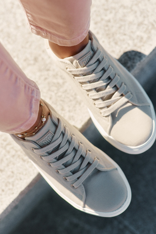 Dámske Textilné Tenisky Na Platforme Big Star RR274465 Béžové