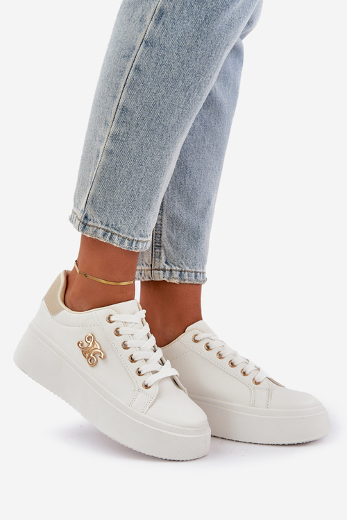 Dámské Tenisky Na Platformě Bílá-Bežová Temittes