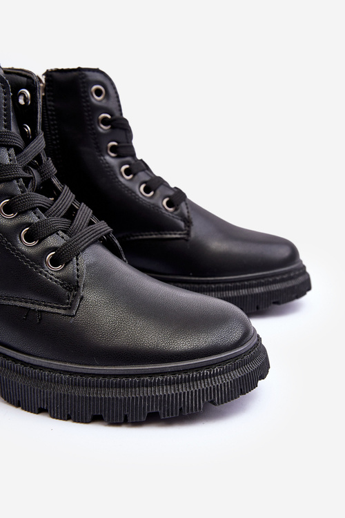 Dětské Kožené Boty Ošetřené Big Star MM374152 Černé