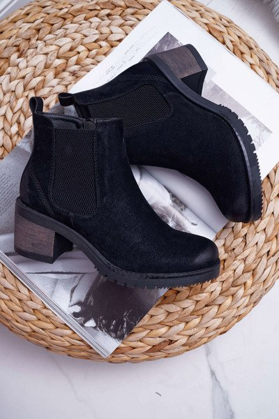 Dámské Kotníkové Boty Na Podpatku Sergio Leone Černé BT702