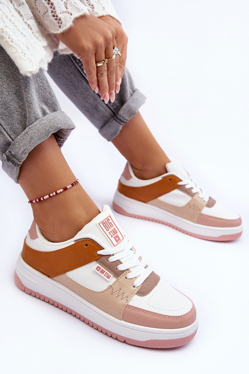 Dámske športové topánky tenisky Big Star MM274355 Brown-ružové