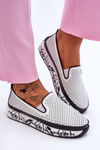 Dámské prolamované kožené tenisky Slip-On bílé Sorito