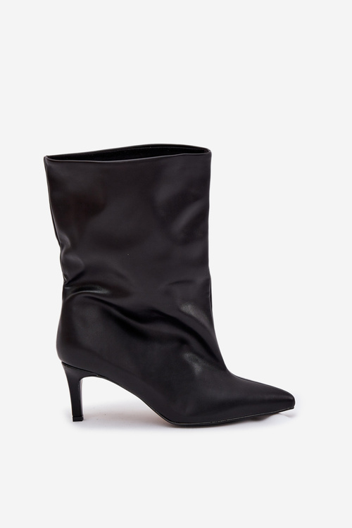 Nazouvací dámské boty na jehlové podpatku černé Solvienne