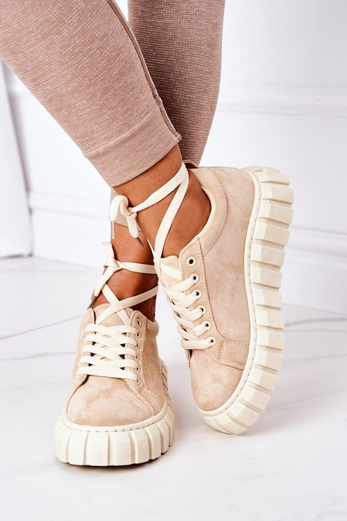 Semišové Tenisky Na Platformě Béžové Whatever