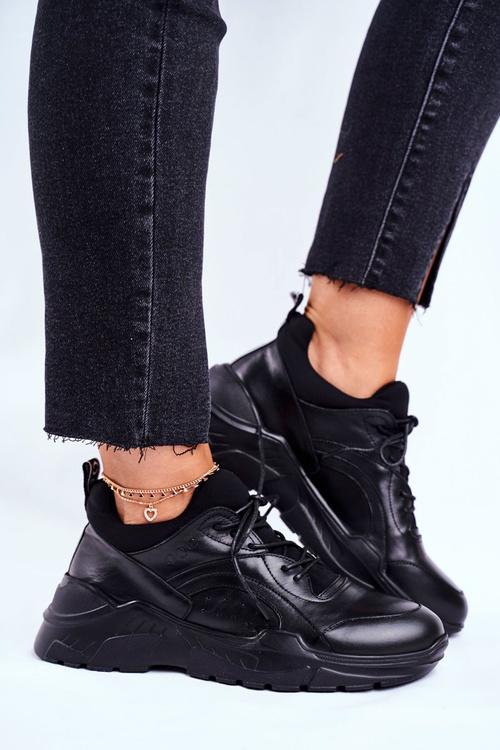 Kožené Sportovní Obuv Sneakers GOE GG2N3041 Černé 