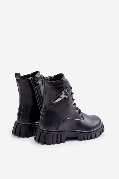 Zateplené Detské Čižmy Na Zips S Dekoráciou Čierne Zinnirella