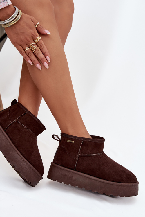 Nízke snehuli na platforme Big Star OO274A101 čokoládové