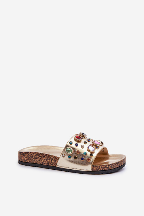 Dámske Sandále S Ozdobami S.Barski MY122 Zlaté