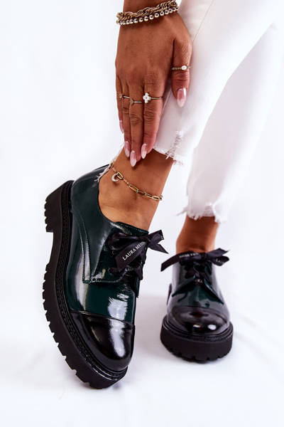 Maľovaná Laura Messi 2441 Zelené zviazané topánky