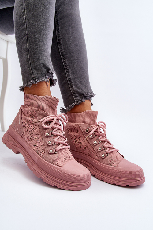 Dámské tenisky s elastickým svrškem růžové Kalyne