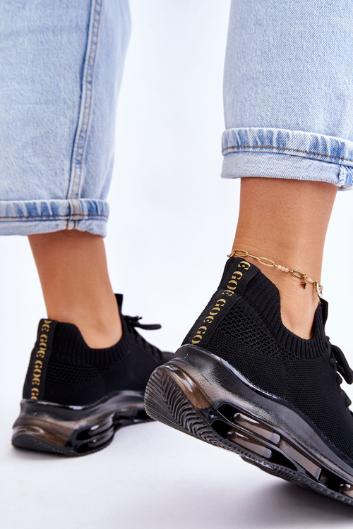 Dámské nazouvací ponožkové boty GOE JJ2N4080 Černe