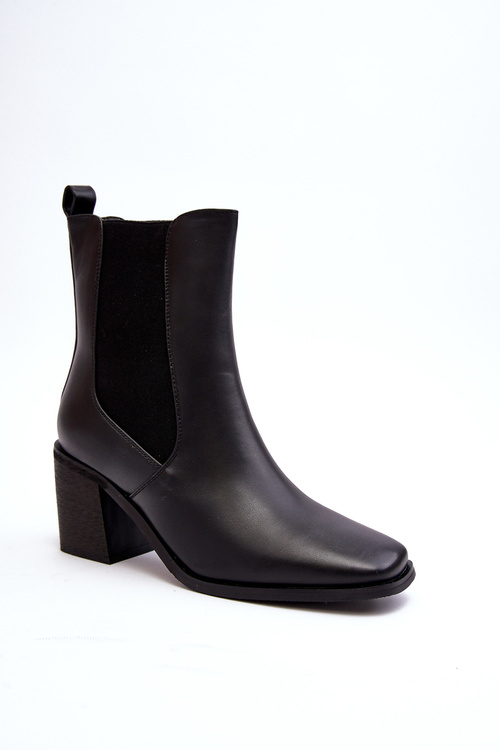 Dámské kotníčkové boty na podpatku černé Creazza