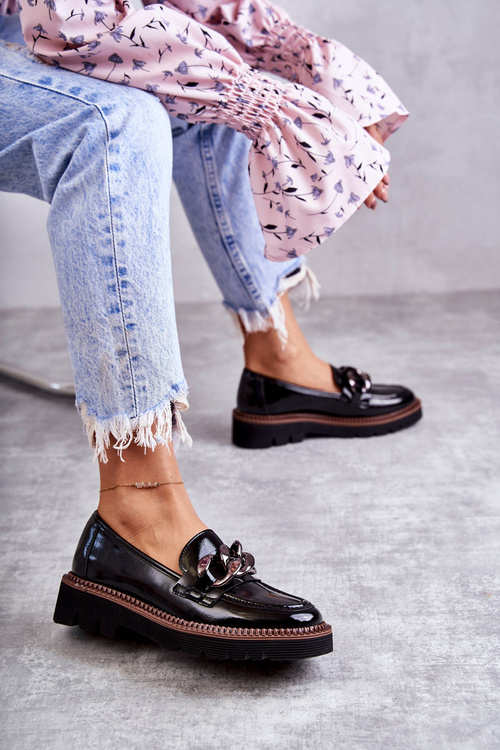 Lafefer lakované topánky na platforme Black Reidun