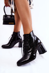 Dámske lakované topánky na čiernom Carrice Post