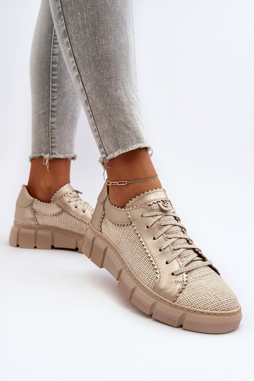 Dámske kožené topánky Maciejka 05850-22 Svetlo béžové