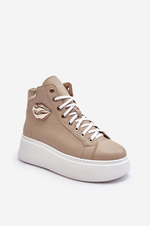 Dámské vysoké tenisky na zip Lemar Bež Katerin