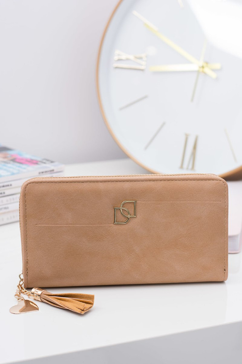 Women's Big Wallet with a Fringe Coffee Key Ring