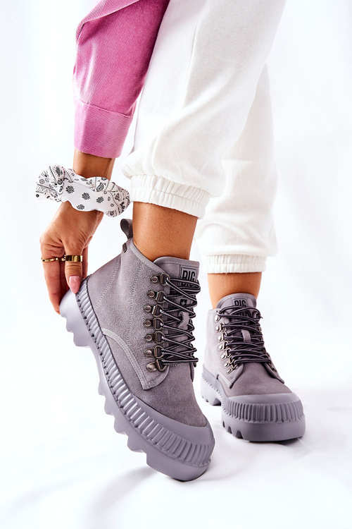 Kožené Turistické Boty Big Star II274365 šedé