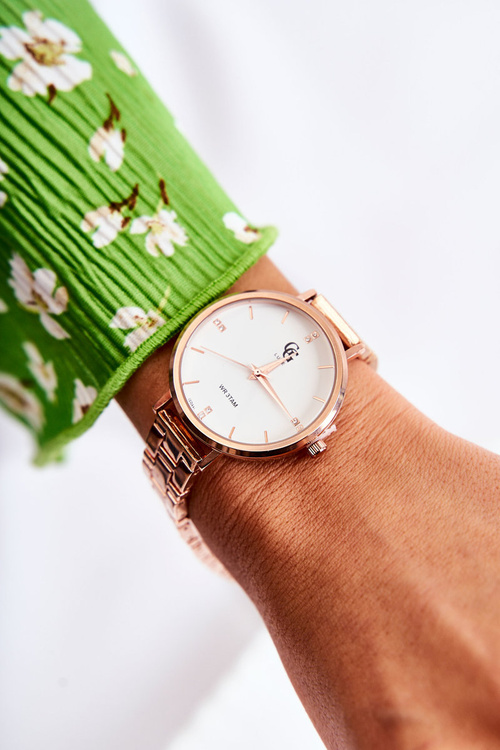 Dámsky GG Luxe Watch Pink Gold so zirkónmi
