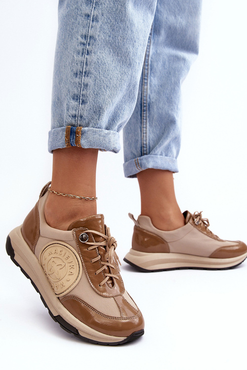 Dámske kožené športové topánky Maciejka 06295-04 béžová