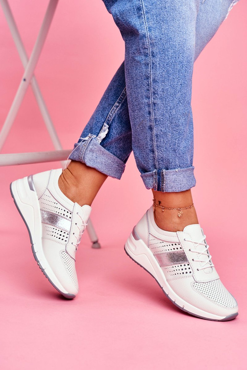 Dámská Sportovní Obuv Kožená Bílá 1793 Miss You