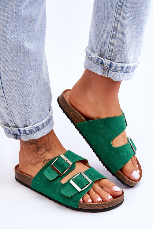 Dámske zelené papuče