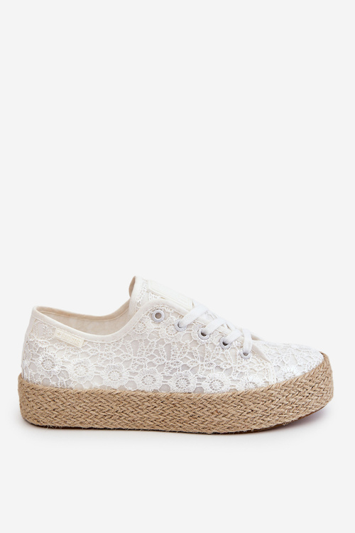 Dámske tenisky na spletenej platforme Big Star LL274199 White