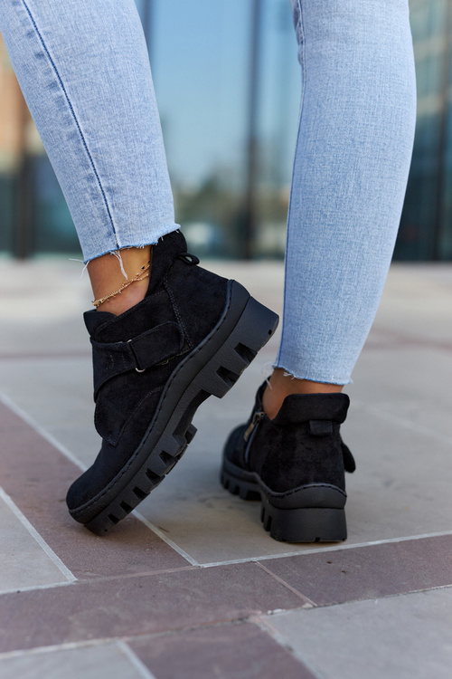 Semišové boty se zipem světle Černá Remgate