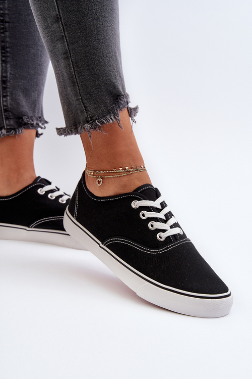 Dámske klasické čierne tenisky Olvali