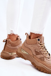 Dámská vysoká sportovní obuv Memory Foam System Big Star KK274355 Béžove