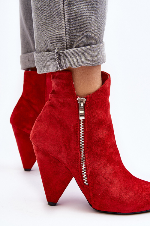 Asymetrické vysoké podpätky lu boo červené