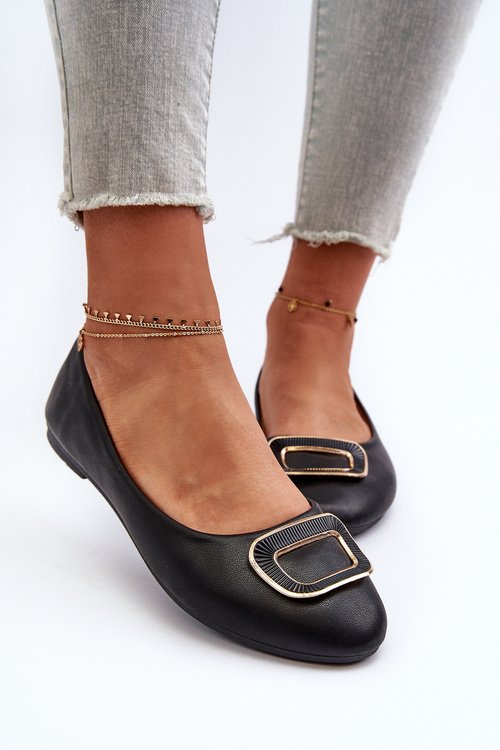 Baleríny S Ozdobou Z Ekokože Černé Enicoria