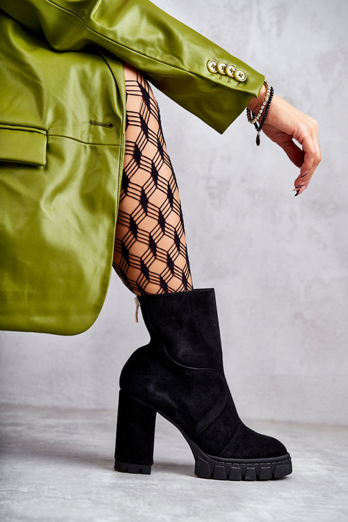 Black Elia Suede Vysoké podpätky