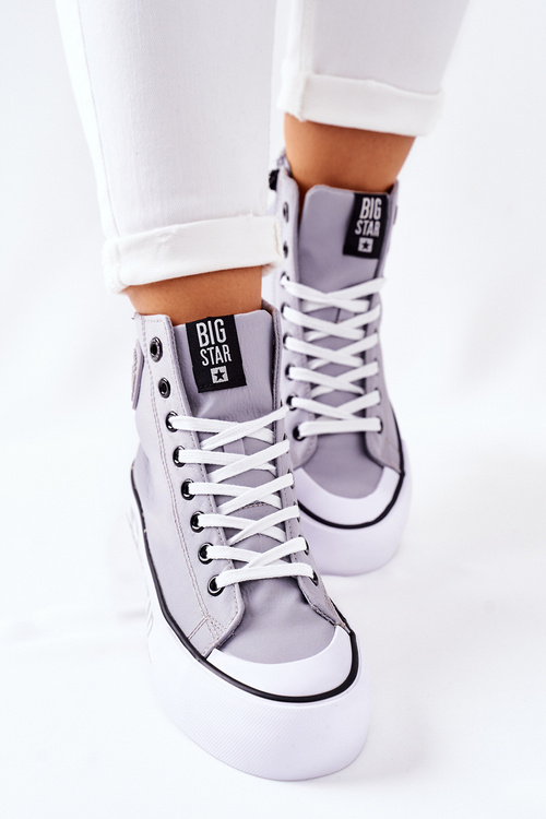 Vysoké tenisky na šedej platforme Big Star II274016