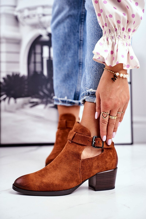 Dámské Kotníkové Boty Na Podpatku S Výřezy Camel Sicily