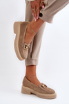 Zazoo 3429 Semišové Dámske Mokasíny S Ozdobou Beige